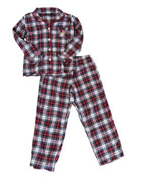 Ralph Lauren Red White Plaid Christmas Pajamas Set Women's Size M